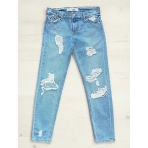 The Laundry Room California Boyfriend Distressed Light Wash Jeans Womens Sze 26